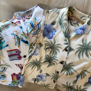 2 Caribbean Joe sleeveless tops.